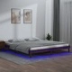 LED легло меденокафяво 150x200 cм King Size масивно дърво