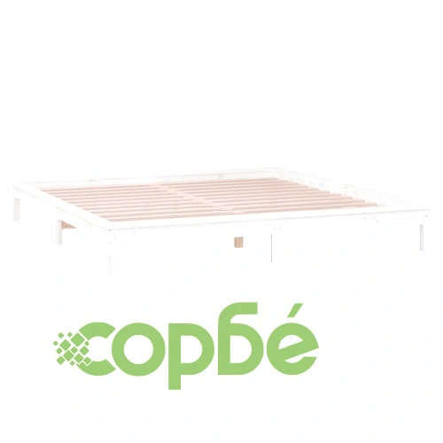 Рамка за легло с LED осветление бяла 160x200 см масивно дърво ➤ топ цена ➤ sorbe.bg