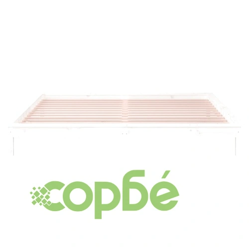 Рамка за легло с LED осветление бяла 160x200 см масивно дърво ➤ топ цена ➤ sorbe.bg