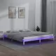 Рамка за легло с LED осветление бяла 160x200 см масивно дърво