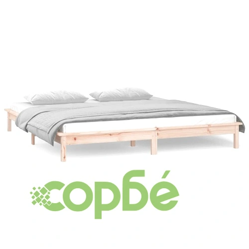 LED рамка за легло 180x200 см Super King дърво масив ➤ топ цена ➤ sorbe.bg