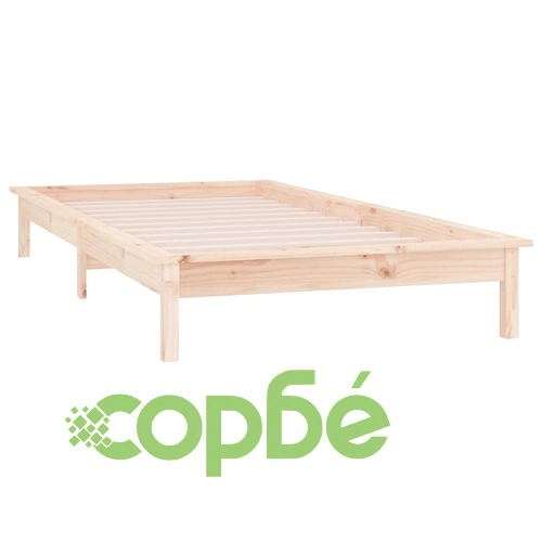 LED рамка за легло 75x190 см Small Single дърво масив ➤ топ цена ➤ sorbe.bg