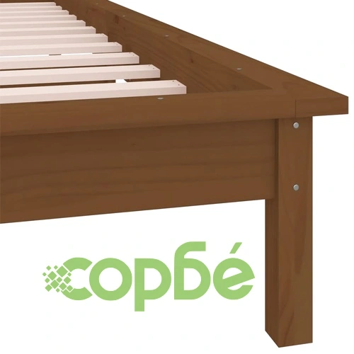 LED легло меденокафяво 75x190 см Small Single масивна дървесина ➤ топ цена ➤ sorbe.bg