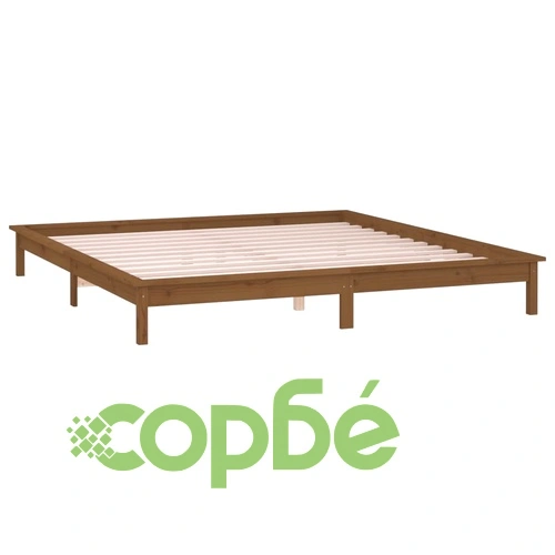 LED легло меденокафяво 120x190 см Small Double масивно дърво ➤ топ цена ➤ sorbe.bg