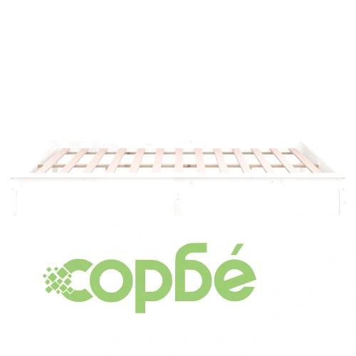 LED рамка за легло бяло 135x190 см Double масивно дърво ➤ топ цена ➤ sorbe.bg