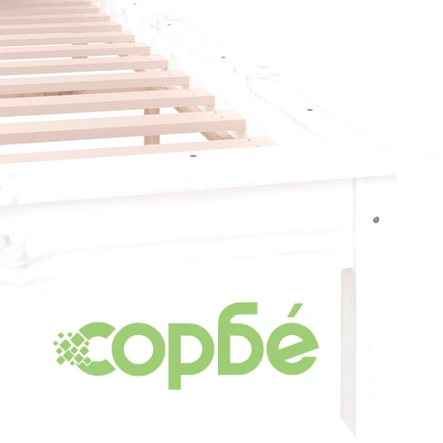 LED рамка за легло бяла 140x190 см масивно дърво ➤ топ цена ➤ sorbe.bg