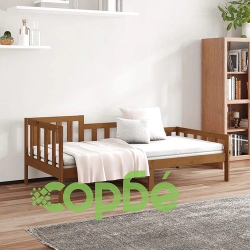Дневно легло, меденокафяво, борово дърво масив, 90x200 см ➤ топ цена ➤ sorbe.bg
