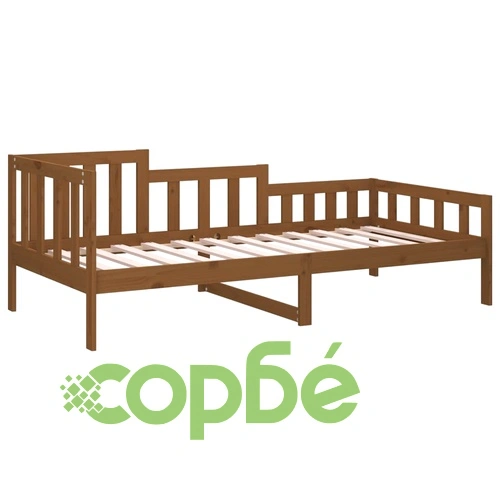Дневно легло, меденокафяво, борово дърво масив, 90x200 см ➤ топ цена ➤ sorbe.bg