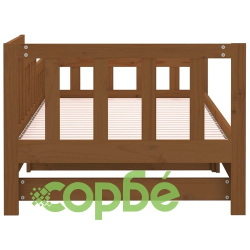 Разтегателна кушетка, меденокафява, 2x(80x200) см, бор масив ➤ топ цена ➤ sorbe.bg
