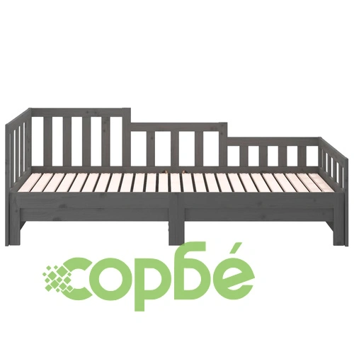 Разтегателно дневно легло, без матрак, сиво, 2x(90x200) см ➤ топ цена ➤ sorbe.bg