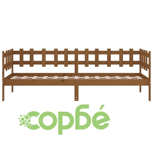 Дневно легло, меденокафяво, борово дърво масив, 90x200 см ➤ топ цена ➤ sorbe.bg