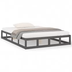 Рамка за легло, сива, 120x190 см, 4FT Small Double, бор масив
