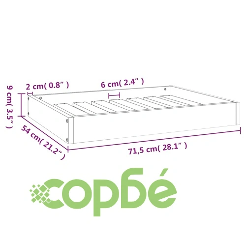 Кучешко легло, 71,5x54x9 см, борова дървесина масив ➤ топ цена ➤ sorbe.bg