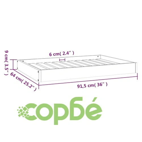 Кучешко легло, 91,5x64x9 см, борова дървесина масив ➤ топ цена ➤ sorbe.bg