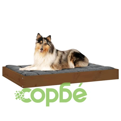 Кучешко легло, меденокафяво, 91,5x64x9 см, бор масив ➤ топ цена ➤ sorbe.bg