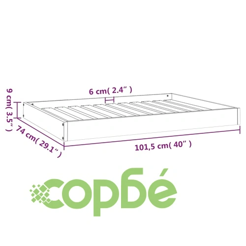 Кучешко легло, 101,5x74x9 см, борова дървесина масив ➤ топ цена ➤ sorbe.bg
