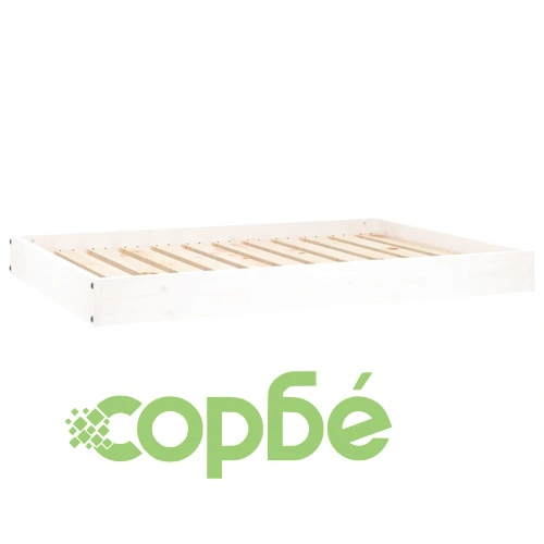 Кучешко легло, бяло, 101,5x74x9 см, борова дървесина масив ➤ топ цена ➤ sorbe.bg