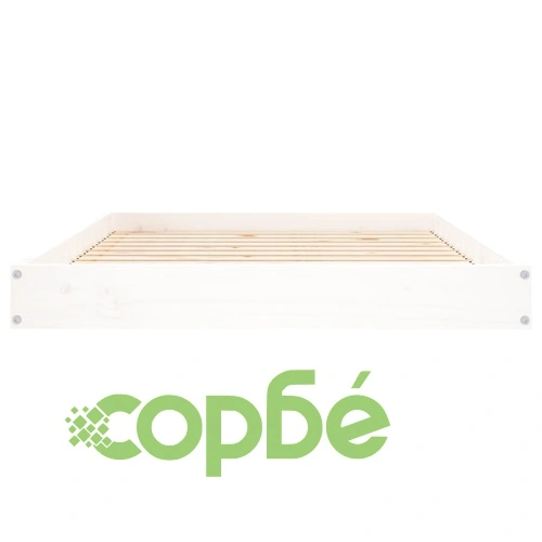 Кучешко легло, бяло, 101,5x74x9 см, борова дървесина масив ➤ топ цена ➤ sorbe.bg