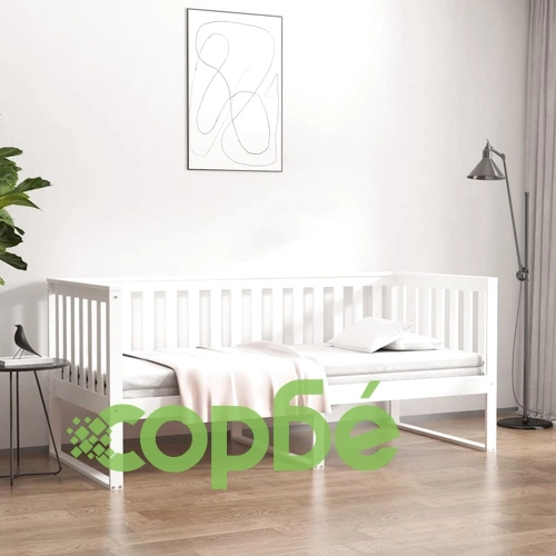 Дневно легло без матрак, бял, 90x200 см, борово дърво масив ➤ топ цена ➤ sorbe.bg