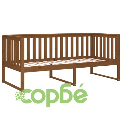 Дневно легло, меденокафяво, борово дърво масив, 90x200 см ➤ топ цена ➤ sorbe.bg