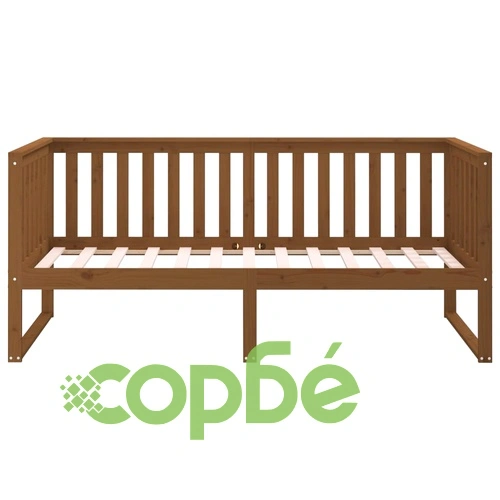 Дневно легло, меденокафяво, борово дърво масив, 90x200 см ➤ топ цена ➤ sorbe.bg