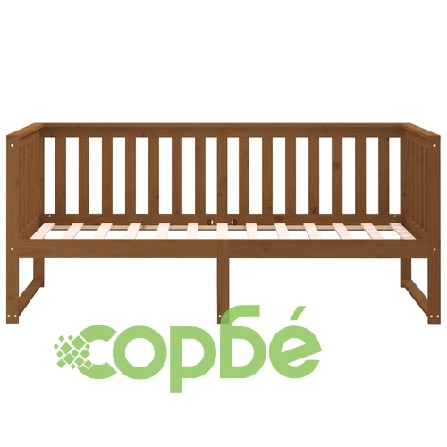 Дневно легло, меденокафяво, 80x200 см, борово дърво масив ➤ топ цена ➤ sorbe.bg