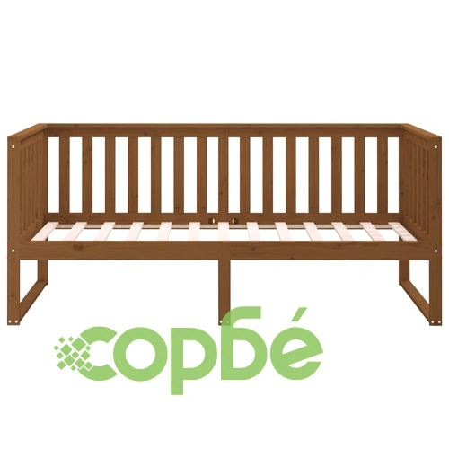 Дневно легло, меденокафяво, борово дърво масив, 100x200 см ➤ топ цена ➤ sorbe.bg
