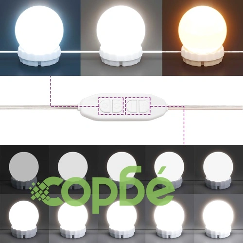 Тоалетка с LED, Меденокафяв, 95x50x133,5 см, борово дърво масив ➤ топ цена ➤ sorbe.bg