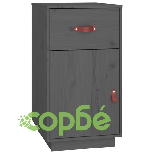 Шкаф за бюро, сив, 40x50x75 см, бор масив ➤ топ цена ➤ sorbe.bg