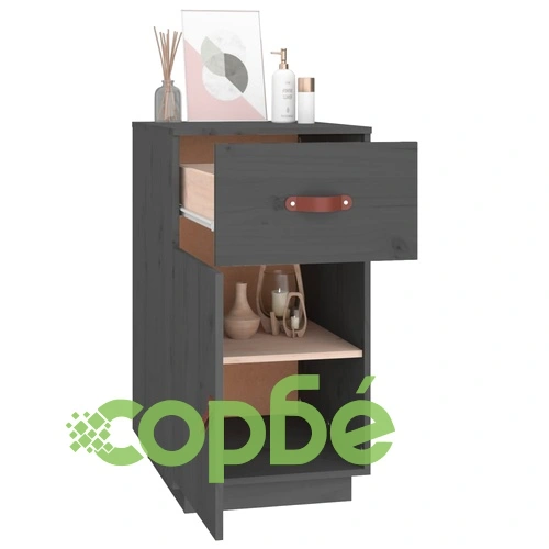 Шкаф за бюро, сив, 40x50x75 см, бор масив ➤ топ цена ➤ sorbe.bg