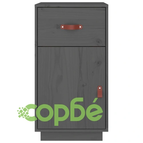 Шкаф за бюро, сив, 40x50x75 см, бор масив ➤ топ цена ➤ sorbe.bg