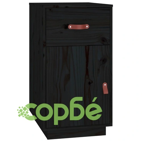 Шкаф за бюро, черен, 40x50x75 см, инженерно дърво ➤ топ цена ➤ sorbe.bg