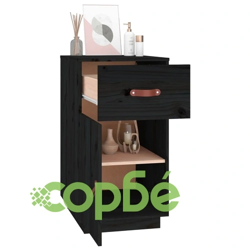 Шкаф за бюро, черен, 40x50x75 см, инженерно дърво ➤ топ цена ➤ sorbe.bg