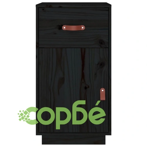 Шкаф за бюро, черен, 40x50x75 см, инженерно дърво ➤ топ цена ➤ sorbe.bg