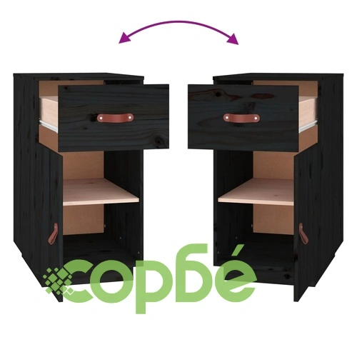 Шкаф за бюро, черен, 40x50x75 см, инженерно дърво ➤ топ цена ➤ sorbe.bg