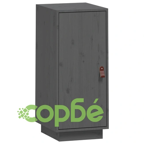 Сайдборд, сив, 34x40x75 см, бор масив ➤ топ цена ➤ sorbe.bg