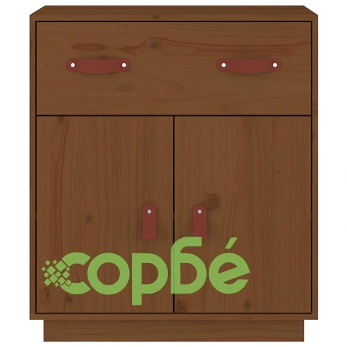 Сайдборд, меденокафяв, 65,5x40x75 см, бор масив ➤ топ цена ➤ sorbe.bg