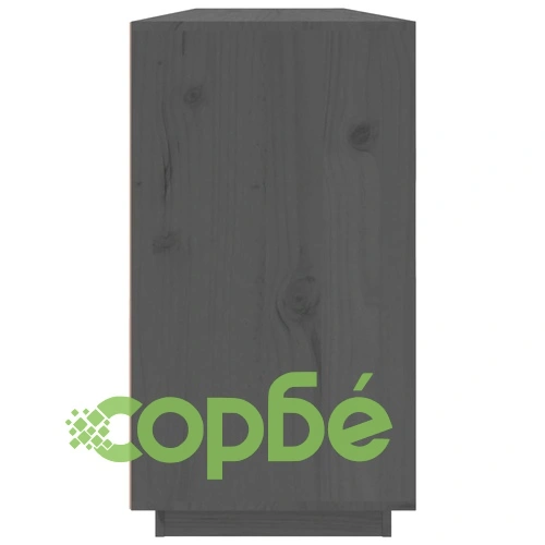 Сайдборд, сив, 100x40x75 см, бор масив ➤ топ цена ➤ sorbe.bg