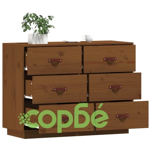 Сайдборд, меденокафяв, 100x40x75 см, бор масив ➤ топ цена ➤ sorbe.bg