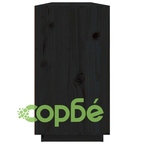 Сайдборд, черен, 100x40x75 см, бор масив ➤ топ цена ➤ sorbe.bg