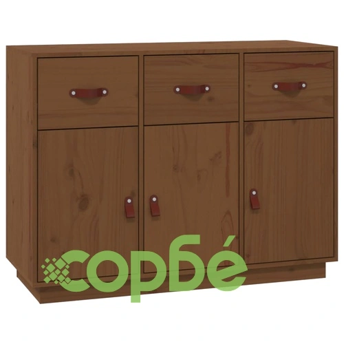 Сайдборд, меденокафяв, 100x40x75 см, бор масив ➤ топ цена ➤ sorbe.bg