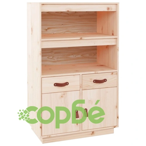 Висок шкаф, 67x40x108,5 см, борово дърво масив ➤ топ цена ➤ sorbe.bg