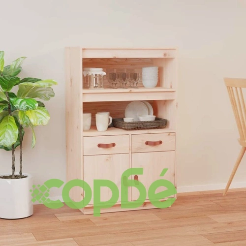 Висок шкаф, 67x40x108,5 см, борово дърво масив ➤ топ цена ➤ sorbe.bg