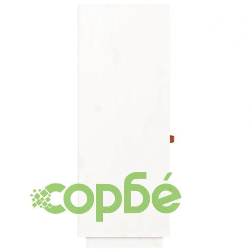 Висок шкаф, бял, 67x40x108,5 см, борово дърво масив ➤ топ цена ➤ sorbe.bg