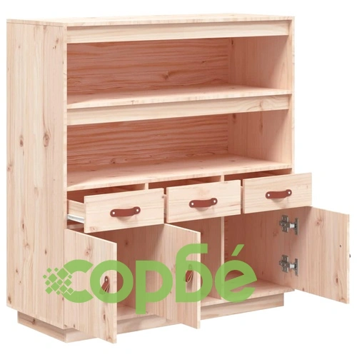 Висок шкаф, 100x40x108,5 см, борово дърво масив ➤ топ цена ➤ sorbe.bg