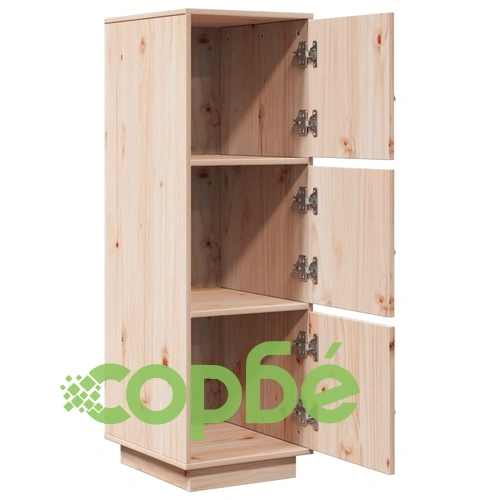 Висок шкаф, 34x40x108,5 см, борово дърво масив ➤ топ цена ➤ sorbe.bg