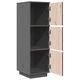 Висок шкаф, сив, 34x40x108,5 см, борово дърво масив