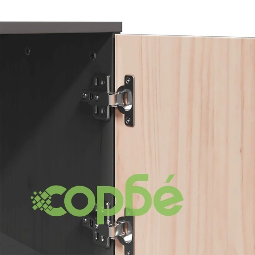 Висок шкаф, сив, 67x40x108,5 см, борово дърво масив ➤ топ цена ➤ sorbe.bg