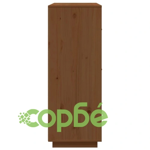 Висок шкаф, меденокафяв, 67x40x108,5 см, борово дърво масив ➤ топ цена ➤ sorbe.bg