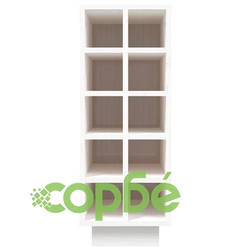 Шкаф за вино, бял, 23x34x61 см, борово дърво масив ➤ топ цена ➤ sorbe.bg